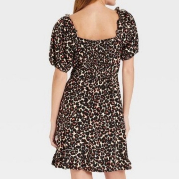 Who What Wear Dress Womens XS Leopard Print Short Sleeve - Picture 2 of 10